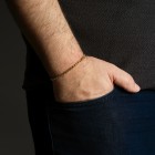 Gold Box Chain Bracelet For Men