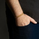 Men’s Gold Woven Double Layer Box Chain Bracelet