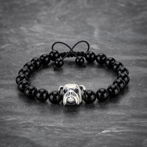 Black Bulldog Charm Bracelet