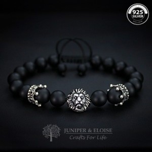 Silver Lion & Crown Charm Bracelet