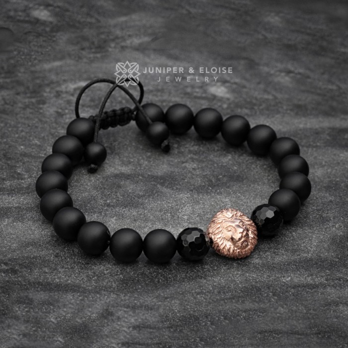 Black Lion Charm Bracelet