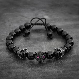 Black Jaguar & Crown Bracelet