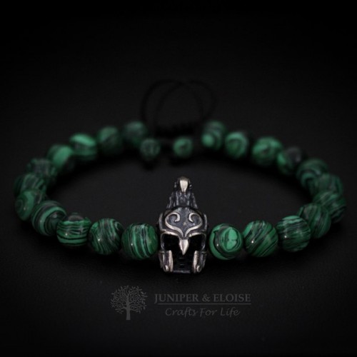 Green Beaded Elven Warrior Helmet Bracelet
