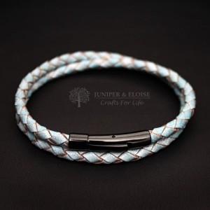 Blizzard Blue Leather  Bracelet