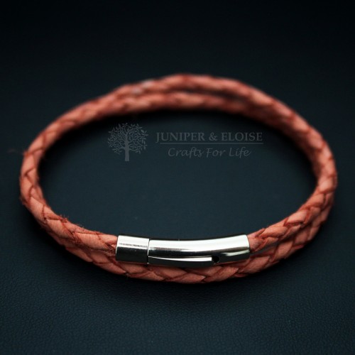 Orange Leather Bracelet
