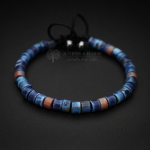 Blue-Orange Beaded Bracelet