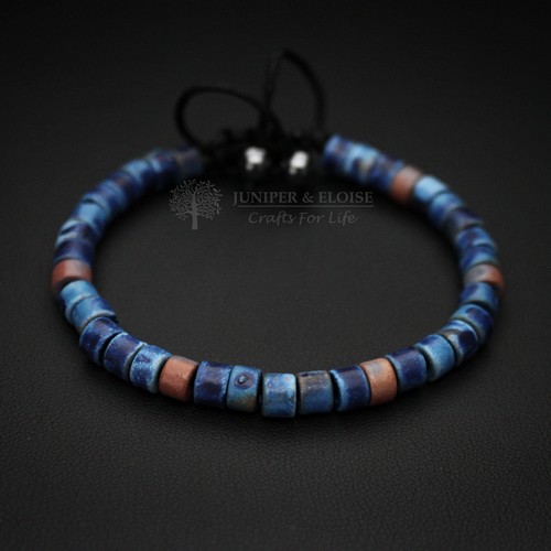 Blue-Orange Beaded Bracelet