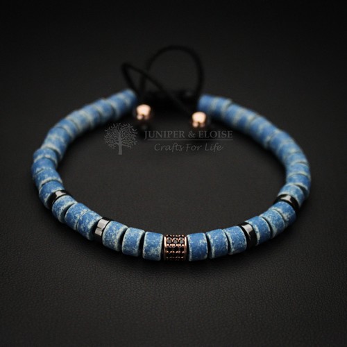 Denim Blue Ceramic Beaded Bracelet