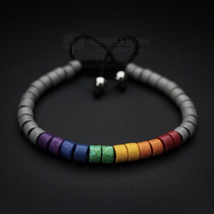 Rainbow Color Mykonos Beaded Bracelet