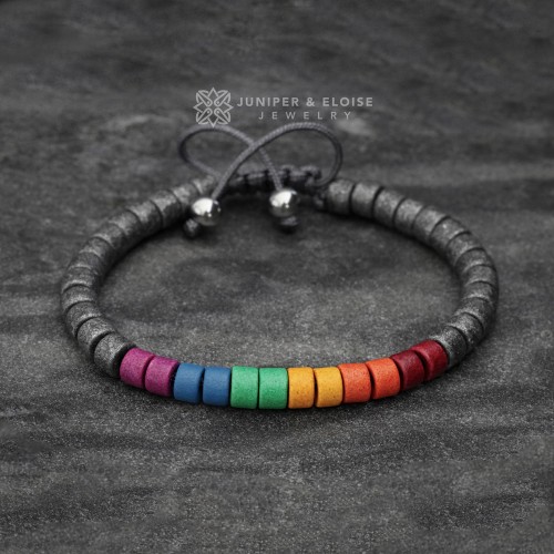 Rainbow Color Mykonos Beaded Bracelet