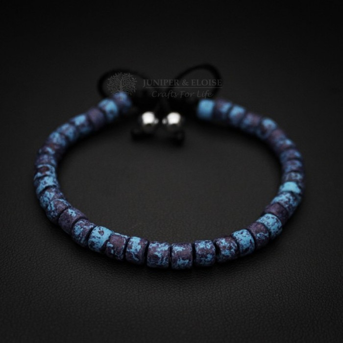 Deep Puprle and Blue Mykonos Beaded Bracelet