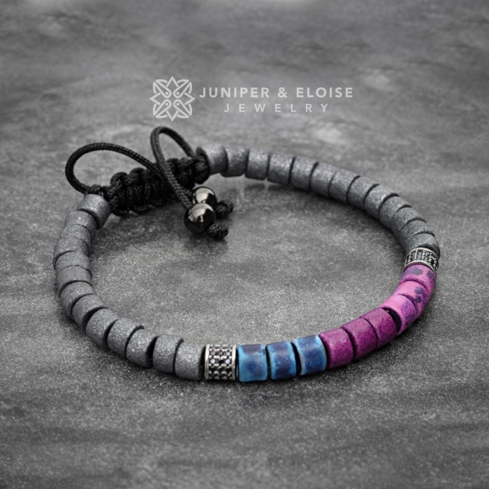 Pink Purple blue Mykonos Beaded Bracelet