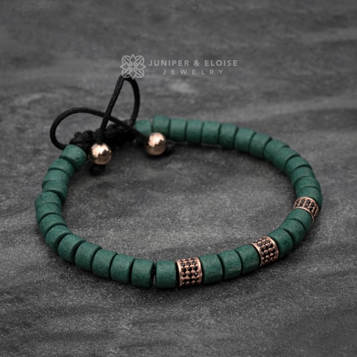 Green Mykonos Beaded Bracelet