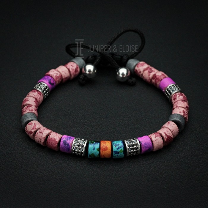 Mixed Color Ceramic Beaded Bracelet