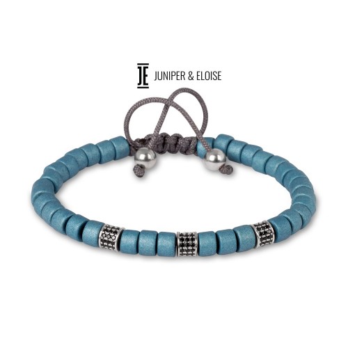 Glacier Blue Beaded Bracelet For Men