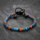 Grunge Blue and Orange Beaded Bracelet