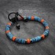 Grunge Blue and Orange Beaded Bracelet