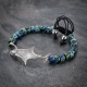 Mykonos Beaded 925 Silver Shark Bracelet For Men