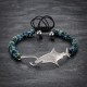 Mykonos Beaded 925 Silver Shark Bracelet For Men