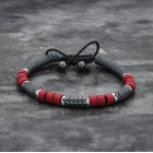 Red Mykonos and Snake Beaded Bracelet