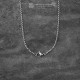 Men's 925 Silver Black Zircon Tag Necklace