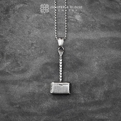 Men's Steel Thor's Hammer Necklace Mjölnir Necklace For Men