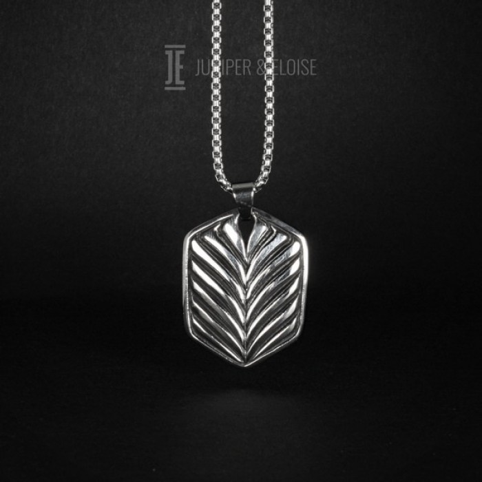 Chevron Tag Steel Necklace For Men