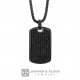 Black CZ Diamond Pave Tag Necklace For Men
