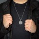 Men's Silver Compass Amulet Necklace