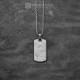 Mens Tag Pendant with White Marble Finish