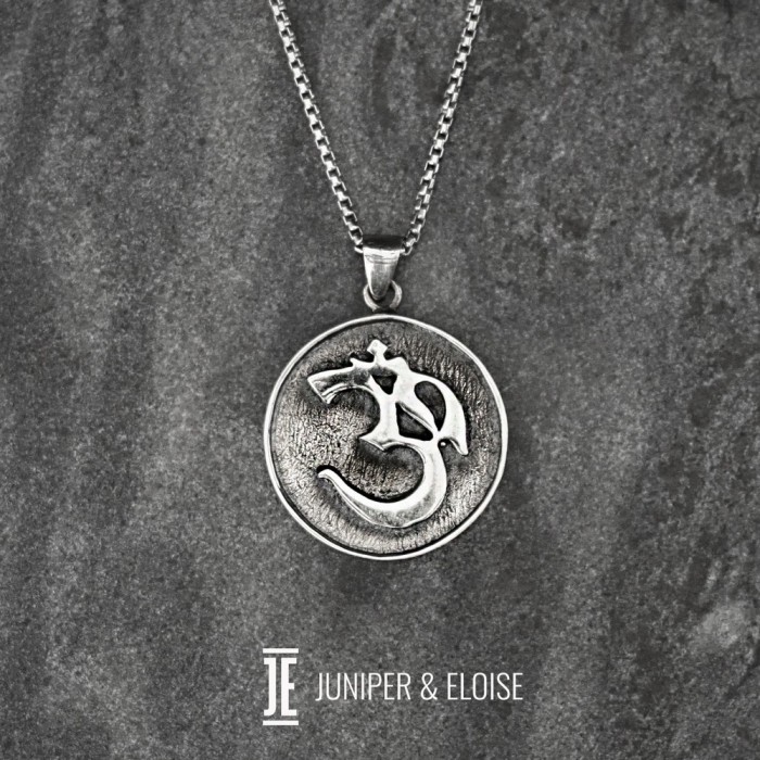 Mens 925 Silver Ohm Necklace