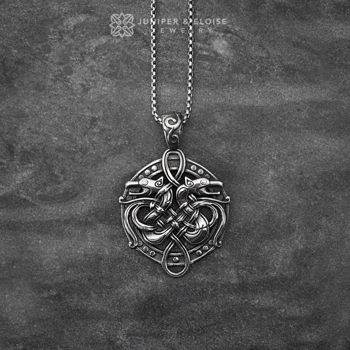 Steel Viking Amulet Pendant Necklace For Men