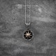 Men's 925 silver North Star compass pendant necklace