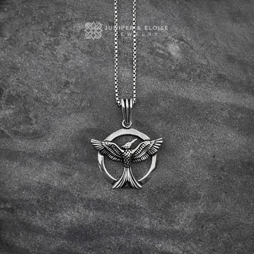 Men's 925 silver Phoenix Pendant Necklace