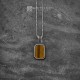 Men's 925 silver Tag Pendant with Tiger's Eye Finish