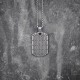 Stainless Steel Tag Pendant with Brushed Grunge Silver Effects