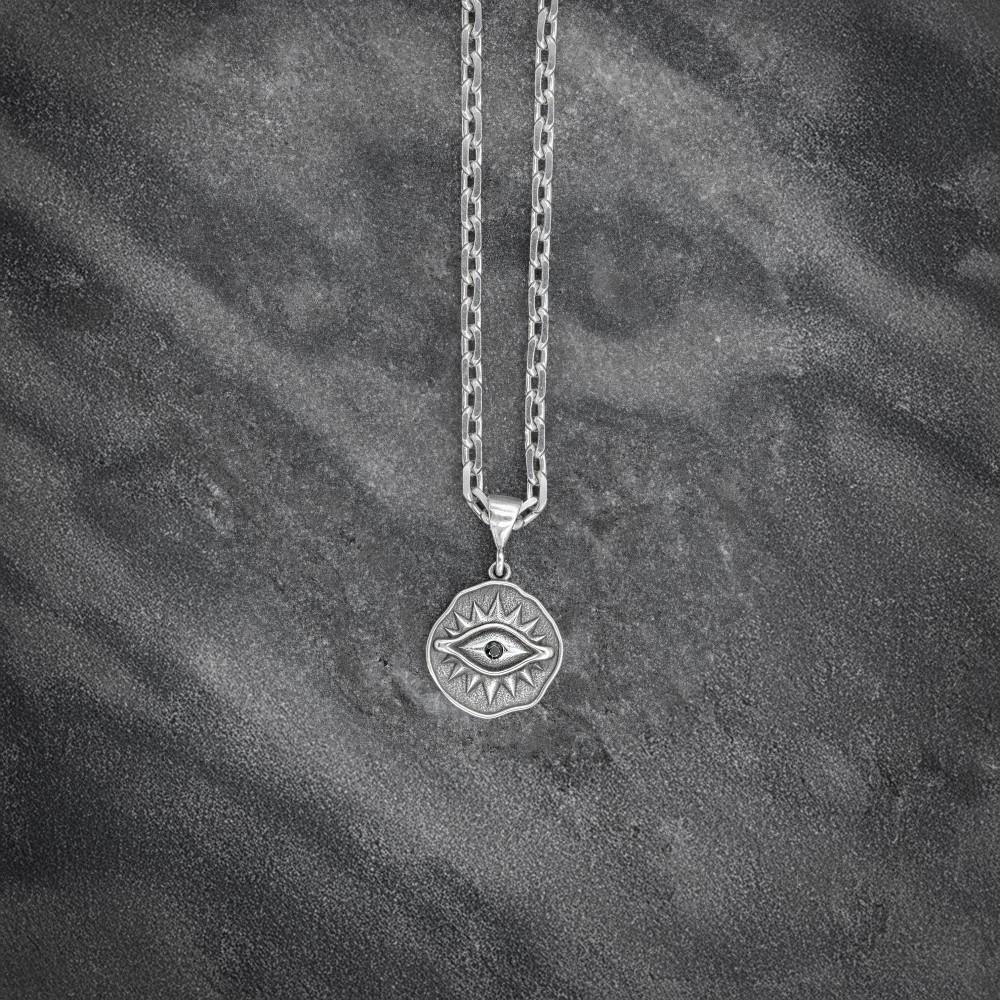 Men's 925 silver Eye Seal Pendant Necklace