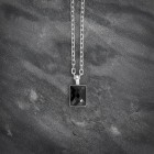 Men's 925 Silver Faceted Zircon Pendant Necklace