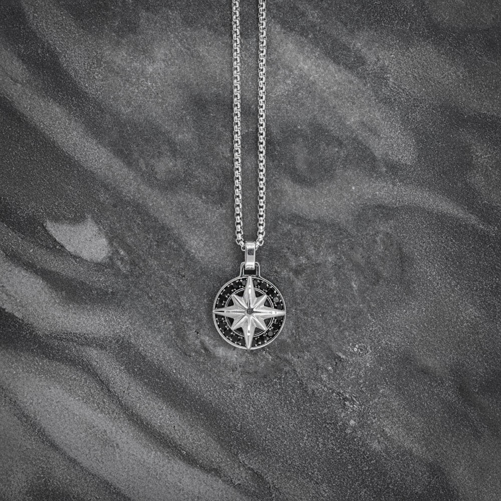 Mens North Star Pendant Necklace
