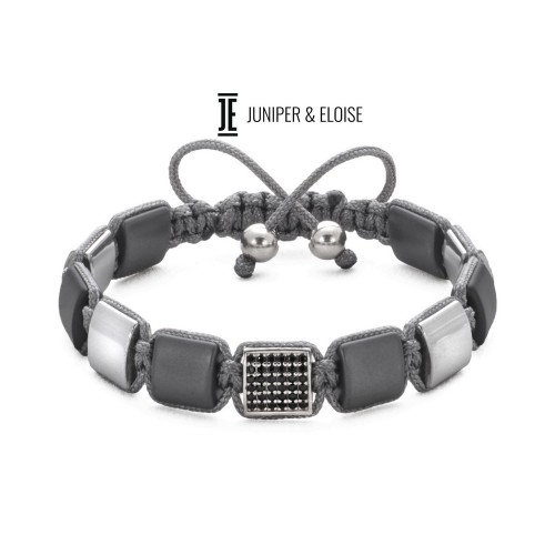 Mens Bracelet With Matte Gray Beads