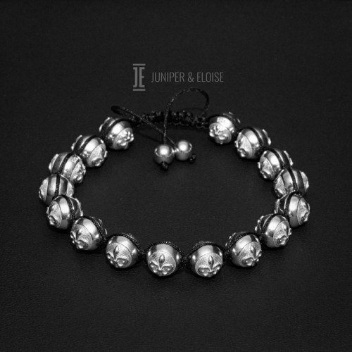 Silver Fleur De Lis Bracelet For Men