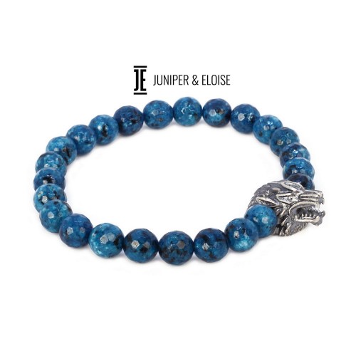 Blue Beaded Wolf Bracelet