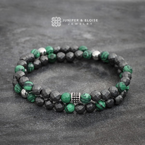 Men's Sterling Silver Signature Mixed Onyx Beaded