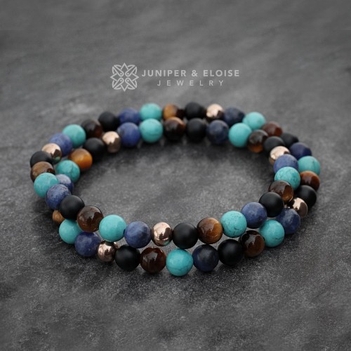 Mixed Beaded Double Layered Bracelet For Men