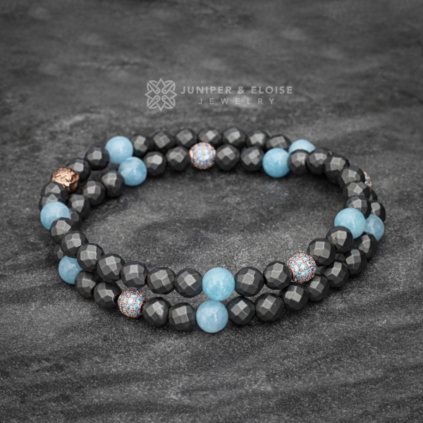 Men's Sterling Silver Signature Mixed Onyx Beaded main image 0