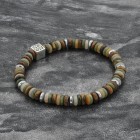 Mens Tigers Eye, Hematite, Jasper Beaded Bracelet