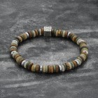 Mens Tigers Eye, Hematite, Jasper Beaded Bracelet